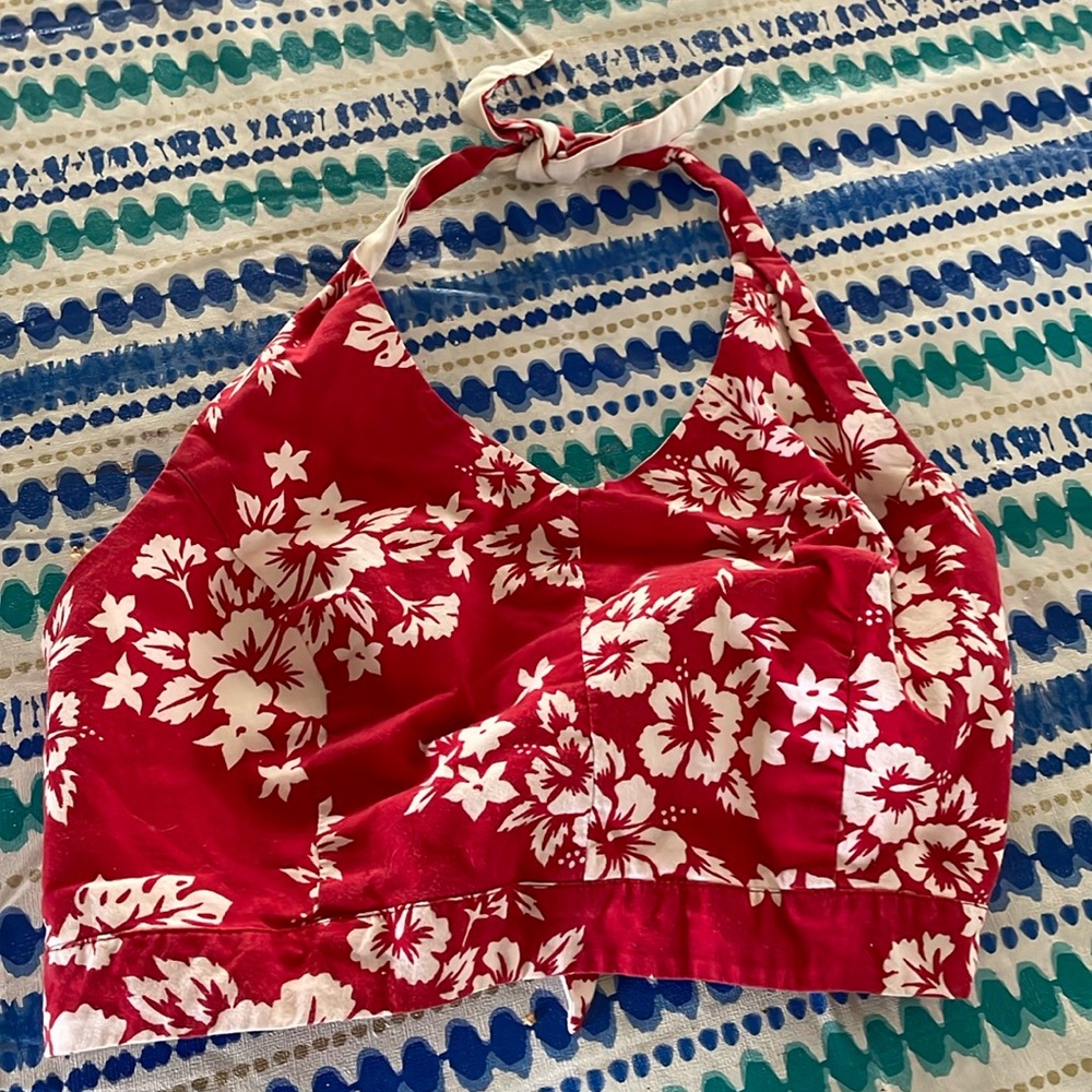 Red and white top
